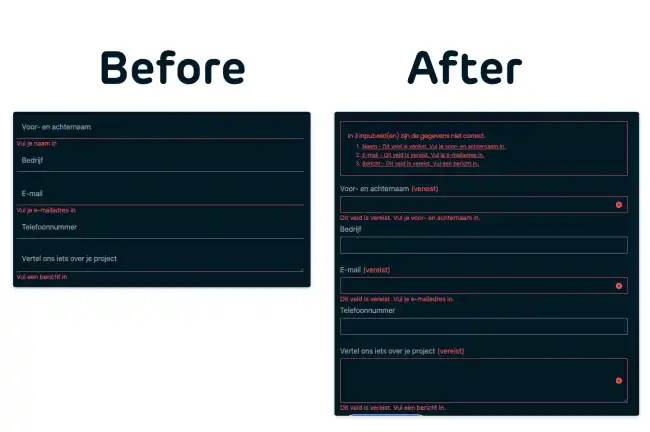 Formulieren met user error handling